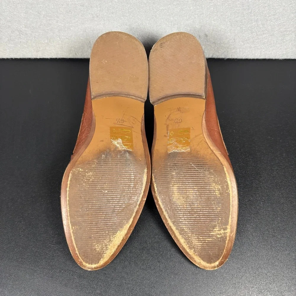 MADEWELL Womens Size 6.5 The Frances Brown Leather Pointed Toe Loafers Slip On